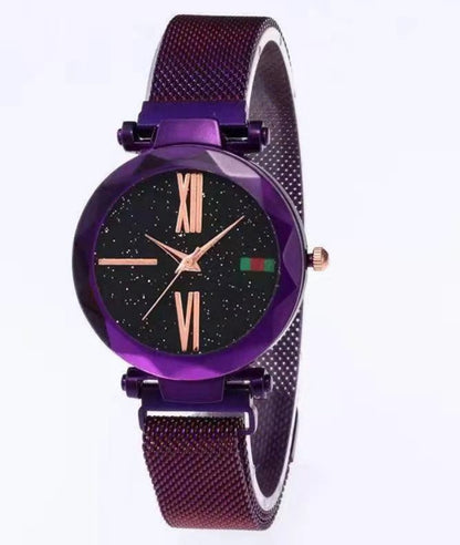 Starry Sky Women's Watch With Magnet Mesh And Diamond Quartz Watch