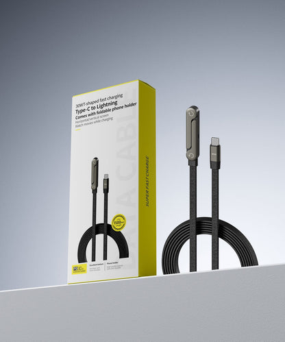 Fast Charging Foldable Bracket Data Cable 2-in-1
